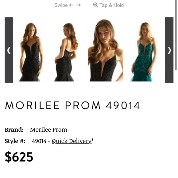 Black Mermaid Style Prom Dress - Picture 7 of 7